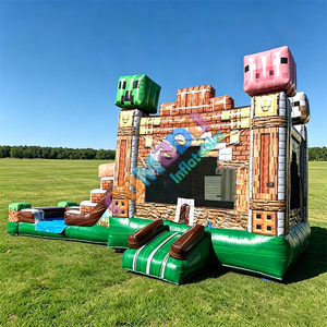 Château gonflable avec toboggan et piscine pour enfants et adultes, idéal pour les fêtes - Product Image 3