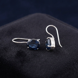 Nouveauté Indienne 2026 : Boucles d'oreilles en topaze bleue de Londres, bijoux en argent sterling 925 plaqué pour femmes et jeunes filles - Product Image 4