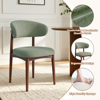 Chaise de salle à manger portable et extensible de style Mid-Century Modern, avec pieds en bois d'hévéa, rembourrage en éponge haute densité et tissu confortable pour la maison