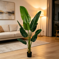 JOLAMIRA Plante Artificielle Banane du Voyageur, Grande, de Luxe Léger, Style Nordique, en PE+Fer, Écologique et Durable, pour Intérieur Salon