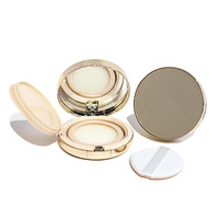 Boîtier compact vide personnalisé OEM pour fond de teint, contenant cosmétique rond avec couvercle miroir, coussin éponge et houppette en forme de goutte