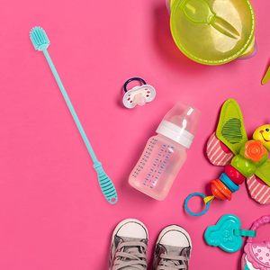 Heat Resistance Soft TPR Series <b>Bottle</b> <b>Brush</b> Cup Silicone Baby <b>Bottle</b> <b>Brush</b> - Product Image 3