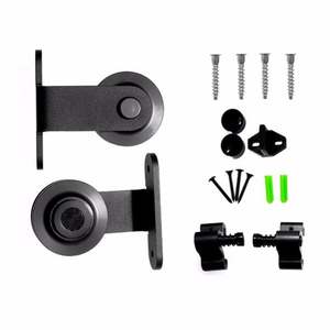 Kit de quincaillerie en laiton noir de style vintage WEKIS pour porte coulissante et usage domestique, pour application Granero Puerta Corredera - Product Image 3