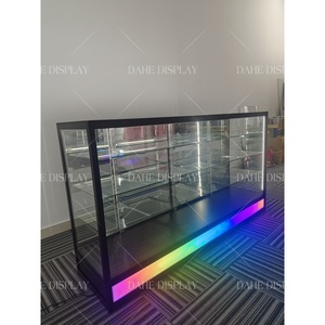 Tùy chỉnh kính cường lực truy cập dưới đầy màu sắc dẫn ánh sáng Hộp Tùy chỉnh Showcase khói cửa hàng hiển thị giới thiệu cho khói cửa hàng - Product Image 2