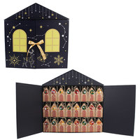 Calendrier de l'Avent en forme de maison de Noël, boîtes rigides vides pour cadeaux et friandises, compte à rebours pour les fêtes de Noël, emballage cadeau DIY pour les fêtes