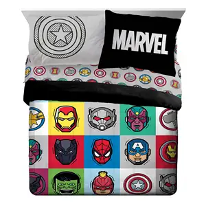 Aoyatex Marvel Avengers beliebtes 7-teiliges Vollarm-Bettlaken-Set ultraweiches Mikrofaser-Bettwäsche-Set 3D-Kinder-Bettlaken