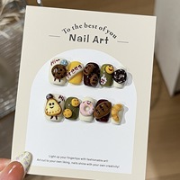 Faux ongles en gel à presser, motif dessin animé, couvrance totale, fabricant