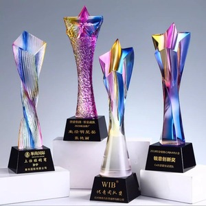 Danh dự của tinh thể <span class=keywords><strong>3D</strong></span> laser khắc màu xanh đá quý màu đỏ rõ ràng màu Tinh thể thủy tinh Cube Trophy - Product Image 4