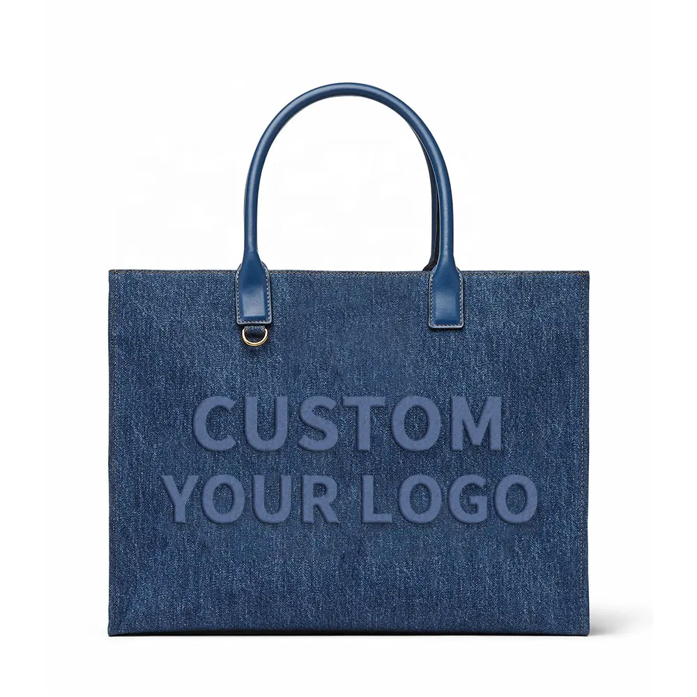 New Trend Most Popular Products For Womens Tote Bag Customized Logo Handbag Denim Handbag Canvas Ladies Tote Bag