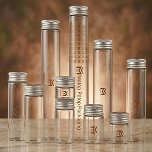 Tube à essai en verre de qualité alimentaire de luxe en stock, différentes tailles, avec bouchon doré/argenté - Product Image 4