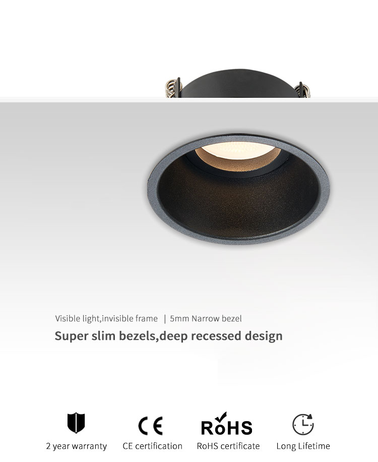 Corridor 6w Deep Cup Fixed LED Downlights Aluminium Front Replace Bulb