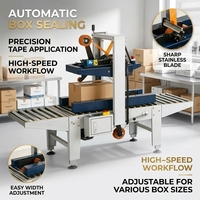 Machine automatique de scellage de cartons avec ruban adhésif supérieur et inférieur, réglable en hauteur et en largeur, pour colis express et usines alimentaires