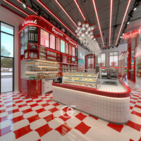 Charmant kiosque à café disposition café bar design comptoir café pour décoration en bois métal