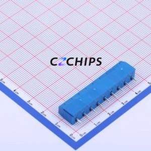 JL301-50009U01 <b>Screw</b> Terminal <b>Block</b> Through hole Component (THT),P=5mm Connector 1x9P 5mm Blue Through Hole - Product Image 2