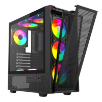Panel Frontal Horizontal Personalizado para PC ATX con Pantalla LCD, Fuente de Alimentación, Vidrio Transparente, LED, a Prueba de Polvo, para Juegos