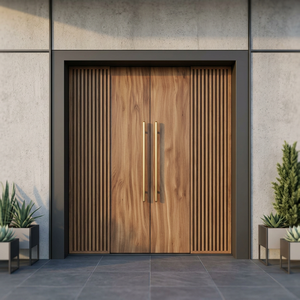 Meubles de maison, porte d'entrée double en bois de luxe avec un artisanat élégant - Product Image 1