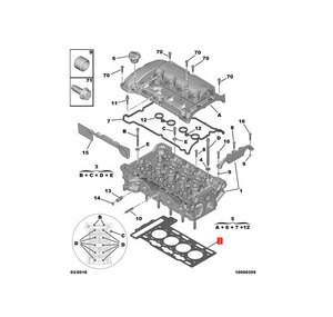 Joint de cylindre moteur <span class=keywords><strong>lit</strong></span> cylindre 9803673380 0209.ER 11127595138 415368P 729040 Peugeot 207 308 3008 5008 1.6T - Product Image 6