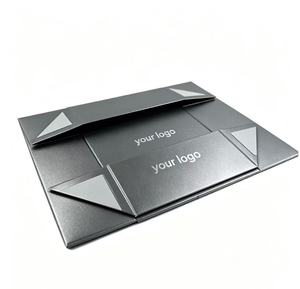 Boîte cadeau en papier noir, logo personnalisé, boîte d'emballage pliable, boîte en carton pour la vente au détail - Product Image 3