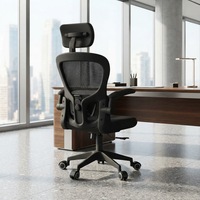 Chaise de bureau ergonomique pour la maison, dossier moyen, pivotante, avec support lombaire, chaise de bureau ergonomique en maille pour ordinateur