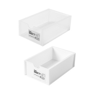 Desktop <b>Storage</b> <b>Box</b> <b>Drawer</b> Style Stackable Transparent Plastic Organizer For Stationery Cosmetic Desktop <b>Drawer</b> Organizers - Product Image 5
