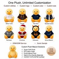 Peluche de Pato Personalizado ODM OEM con Ropa Extraíble y Logotipo Personalizado