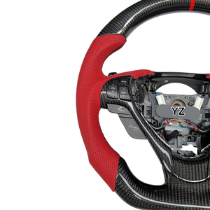Volant de direction en fibre de carbone YZ, design sportif, avec marque centrale personnalisée, pour Acura TL/ILX et Honda – Meilleures ventes - Product Image 2