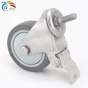 Neues Edelstahl-Schwenkrad 75mm 3 Zoll Industrielles TPR-Lenkrolle mit Bremse - Product Image 4