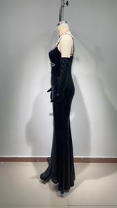 Moda boncuk kadınlar ünlü gece kulübü akşam uzun seksi Bodycon abiye - Product Image 6