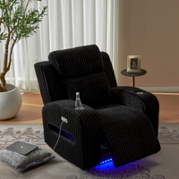 Fauteuil inclinable électrique en tissu technique avec fonctions de massage et de chauffage, design moderne, pour hôtel et villa, salon