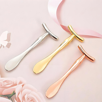 1/2 Outils de beauté en alliage de zinc, Spatule pour masque de nuit, Bâton de massage facial, Lifting facial, Masseur oculaire, Spatule pour crème anti-cernes