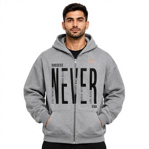 Sweat à capuche zippé pour homme, chaud, en polaire, à manches longues, coupe décontractée pour l'hiver, idéal par temps froid - Product Image 1