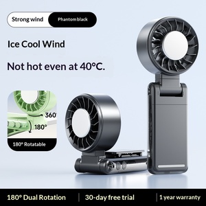Ventilateur portable pliable 3000 mAh, mini ventilateur turbo rechargeable par USB pour les voyages, l'extérieur et le refroidissement personnel, ventilateur électrique portatif - Product Image 3