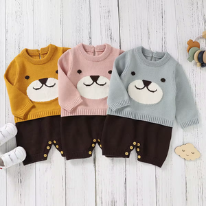 0 à 12 mois fille unisexe 2024 pas cher automne hiver garçon 100% coton fin tricot vêtements pour nouveau-né bébé - Product Image 2