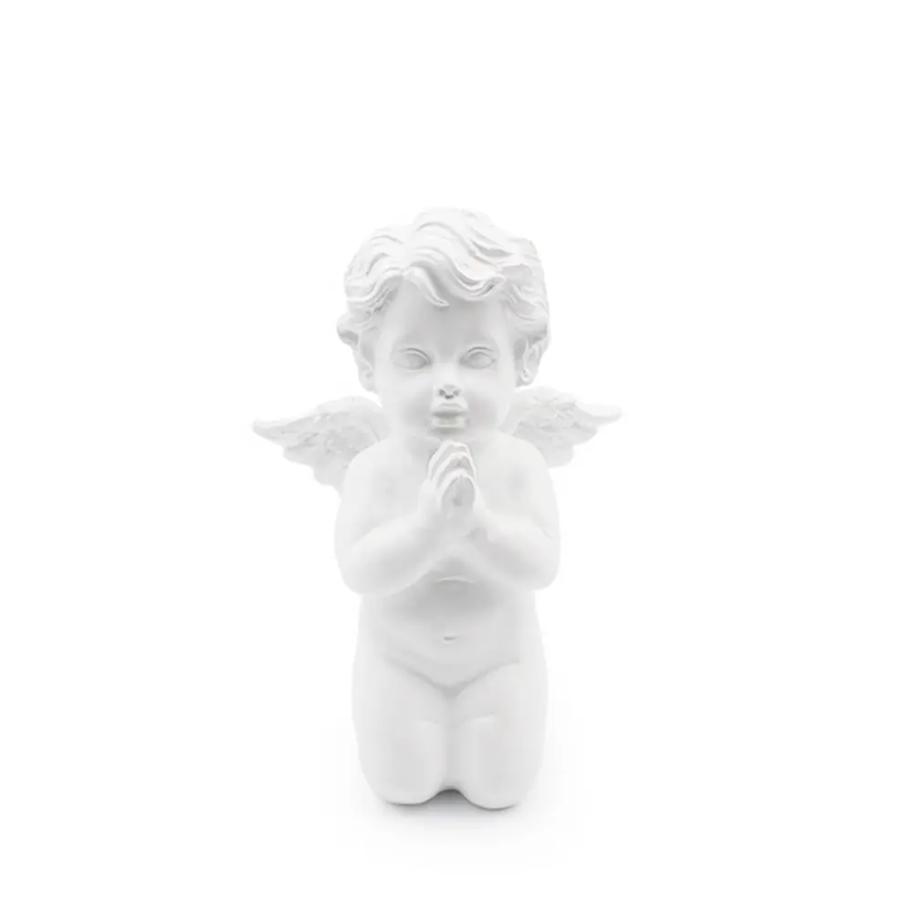 Enfeite de polyresina cherub, decoração de casa, joelheira, resina de oração, estatueta de anjo