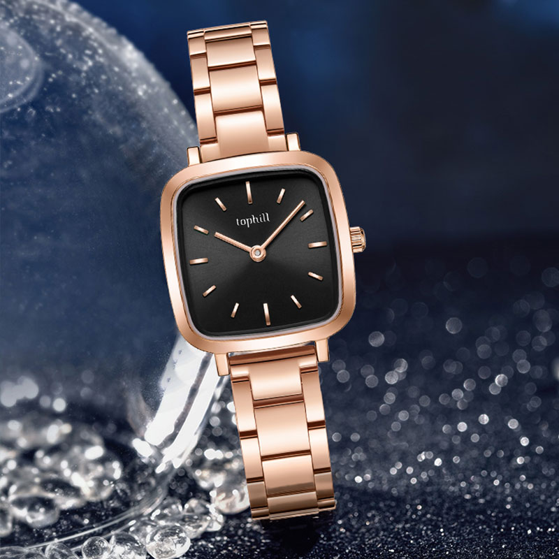 Наручные часы OEM из нержавеющей стали или натуральной кожи с циферблатом 26 мм, импортный кварцевый механизм 5ATM, водонепроницаемые женские часы