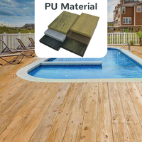 Revêtement de sol extérieur en mousse PU légère et durable, aspect bois, avec tête de vis invisible, en fibre de verre polyuréthane, terrasse en PU