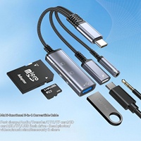 Station d'accueil 3 en 1 Type-C, lecteur de carte USB TF SD, adaptateur, hub triple port, modèle YDF-56