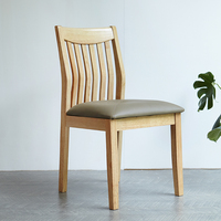 Chaises de restaurant en bois DISHI avec siège rembourré noir, chaises de salle à manger en bois massif pour café, bistrot, hôtel, banquet