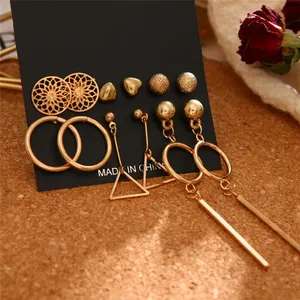 Nouvel ensemble de boucles d'oreilles créoles bohèmes géométriques en perles et cristaux pour femme, avec pampilles florales, cadeau de bijoux - Product Image 4