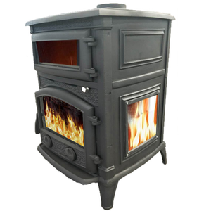 FOB03 Poêle à <span class=keywords><strong>bois</strong></span> moderne <span class=keywords><strong>en</strong></span> <span class=keywords><strong>fonte</strong></span> (à combustion de <span class=keywords><strong>bois</strong></span>) avec four autonome pour la cuisine, le chauffage intérieur et la cuisson, foyer à <span class=keywords><strong>bois</strong></span> - Product Image 6