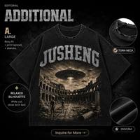 Camiseta Casual de Hombre, 280 g/m², 100% Algodón, Tejido de Punto, Cuello Redondo, Manga Corta, Estampado DTG, Estilo Vintage Orgánico, Streetwear