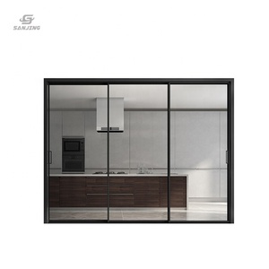 <span class=keywords><strong>Puerta</strong></span> plegable de aluminio moderna de vidrio templado Puertas corredizas de <span class=keywords><strong>patio</strong></span> insonorizadas con revestimiento de polvo de varios paneles - Product Image 2