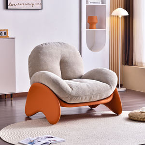 كرسي أريكة بذراع خشبي فاخر شمالي فاخر ترفيهي لغرفة المعيشة وغرفة النوم وصالة كسولة أحادية مخملية تصميم مريح أنيق - Product Image 4