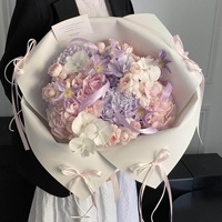 Kertas Pembungkus Kreatif Bentuk Busa Gelembung Gaya Influencer Aierflorist, Spons Berwarna 60x60cm, DIY Pembungkus Bunga