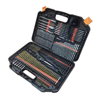 Jeu de forets 246 pièces à tige droite en acier rapide, oxyde noir, pour bois, métal, maçonnerie, ciment et kit combiné de embouts de tournevis