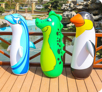 Sac de frappe mural ou sur pied pour adultes et enfants, forme d'animal (dinosaure, pingouin), pour boxe, kickboxing, avec gants