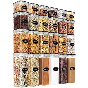 Airtight Food Storage Container Jars Set Stackable Dry Organization Plastic Clear Kitchen pp Food Storage Box With LId