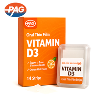 Fabrication de vitamines de marque privée Supplément à dissolution rapide Formulation Support sans sucre Vegan D3 Oral Thin Film Fast Strip