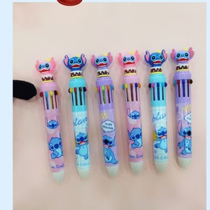 Lilo & Stitch 10 Color Plastic Ballpoint Pen <b>Set</b> with Bullet-Shaped Tip Push Button Design Office School <b>Stationery</b> - Product Image 2