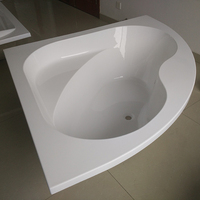 Baignoire de luxe en forme d'arc en verre transparent, lumière de massage en acrylique, bain à remous pour adulte avec lumière led